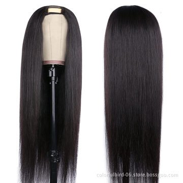 Brazilian hair Straight U part 3*1 4*2 Wig Remy Human Hair Wigs For Women 180% Density U part wig straight